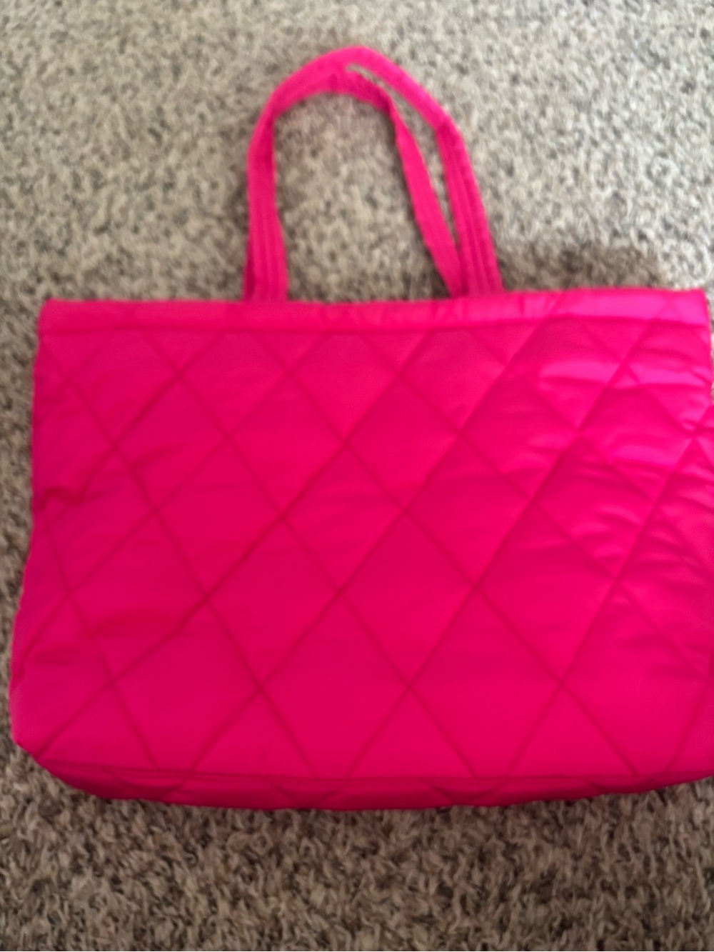 Vera Bradley Quilted Hot Pink Tote with tulip interior and tie to close